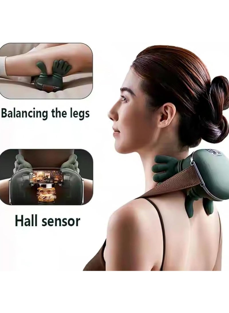 ماساژ ماستر للكتف والرقبة، وسادة تدليك للرقبة، مع ضبط سرعة بثلاث مستويات، جهاز تدليك رقبة وظهر شياتسو لاسلكي ومحمول، تدليك كهربائي ثلاثي الأبعاد بالعجن، صغير وخفيف الوزن (مجموعة واحدة) - Image 3